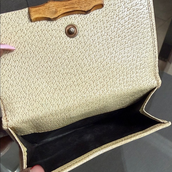 Gucci Tan Bamboo Accent Wallet